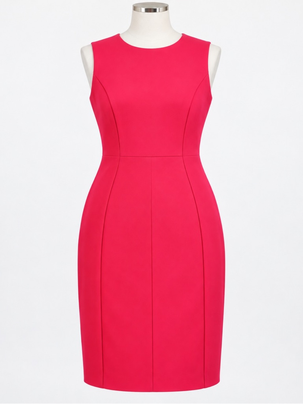 Calvin Klein Fuchsia Pink Sleeveless Sheath Dress Gold Zip